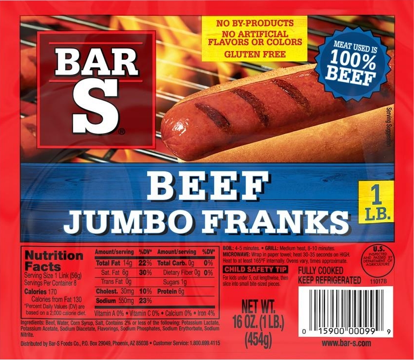 Bar s Beef Jumbo Franks Bar s Foods