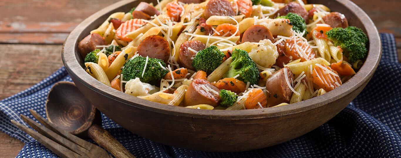 bar-s simple pasta, sausage & veggies