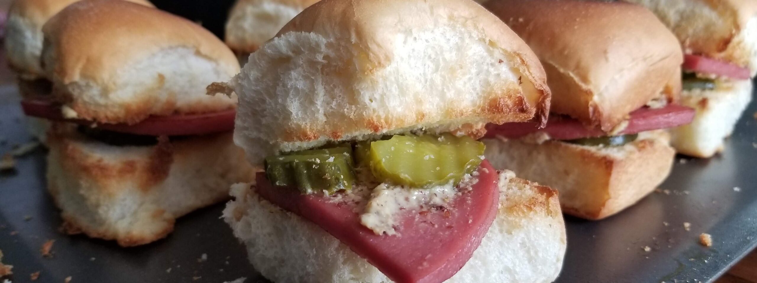 bar-s pan-fried bologna sliders