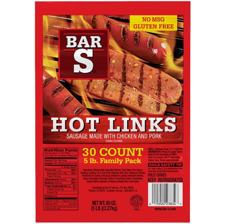 Bar-S Hot Links 5 lb. Family Pack